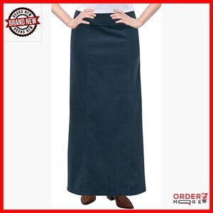 Maxi Stretch Corduroy A-Line Panel Skirt Ankle Length Casual